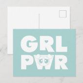 Invitation Carte Postale Bubbles : Girl Power (Devant / Derrière)