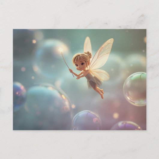 Invitation Carte Postale Buble Fairy (Devant)