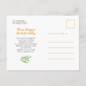 Invitation Carte Postale Budget Automne Foliage Joli Baby shower botanique (Dos)