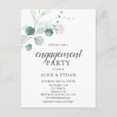 Invitation Carte Postale Budget Boho Green Eucalyptus Engagement Party (Devant)