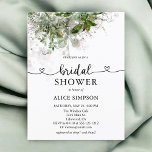 Invitation Carte Postale Budget Boho Greenery Fête des mariées Coeur Script<br><div class="desc">L'invitation à la douche nuptiale pour boho de carte postale est composée de feuilles verdoyants et d'un joli script avec le coeur.</div>