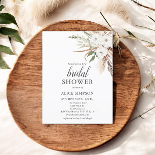 Invitation Carte Postale Budget Boho Pampa Grass Fête des mariées verte