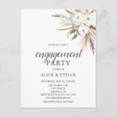 Invitation Carte Postale Budget Boho Pampa Grass Green Party (Devant)