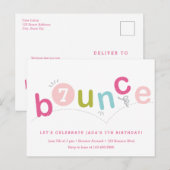 Invitation Carte Postale Budget Bounce Girls Anniversaire (Devant / Derrière)