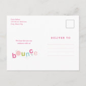 Invitation Carte Postale Budget Bounce Girls Anniversaire (Dos)