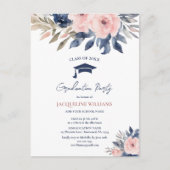 Invitation Carte Postale Budget Floral Graduation 2025 (Devant)