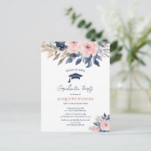 Invitation Carte Postale Budget Floral Graduation 2025 (Debout devant)