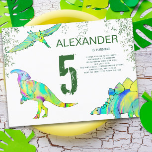 Invitation Carte Postale Budget pour la fête d'anniversaire des 5 ans de Di