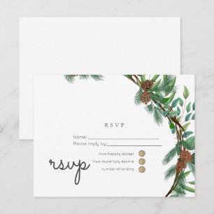 Invitation Carte Postale Budget Russe Woodland Mariage RSVP