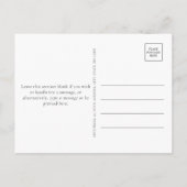 Invitation Carte Postale Budget Rustique Automne Floral & Fête des mariées  (Dos)