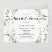 Invitation Carte Postale Budget Sage Fête des mariées botanique (Devant)