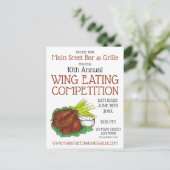 Invitation Carte Postale Buffalo Hot Chicken Wings Wing Concours de manger (Debout devant)