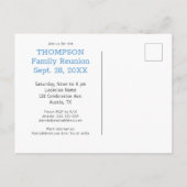 Invitation Carte Postale Buffle bleu clair Nom du chèque Famille Réunion (Dos)