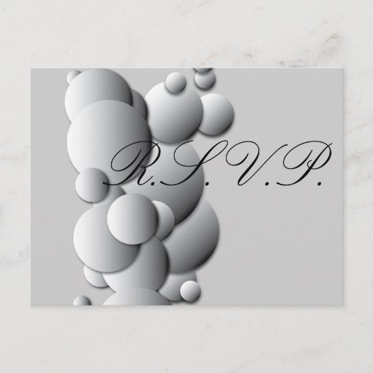 Invitation Carte Postale Bulles en acier RSVP (Devant)