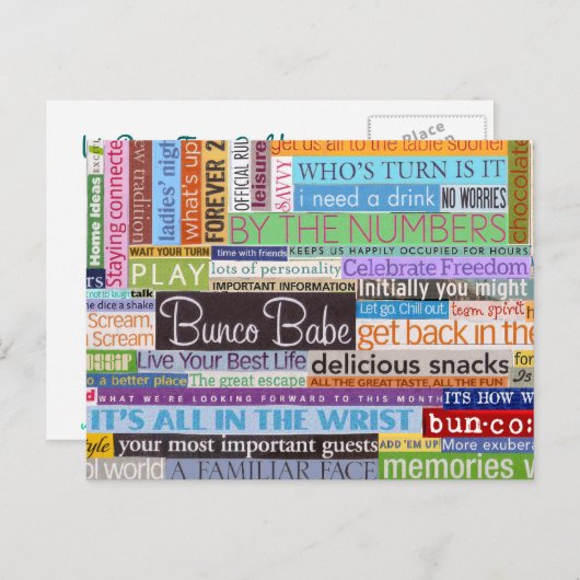 Invitation Carte Postale Bunco Babe (Devant / Derrière)