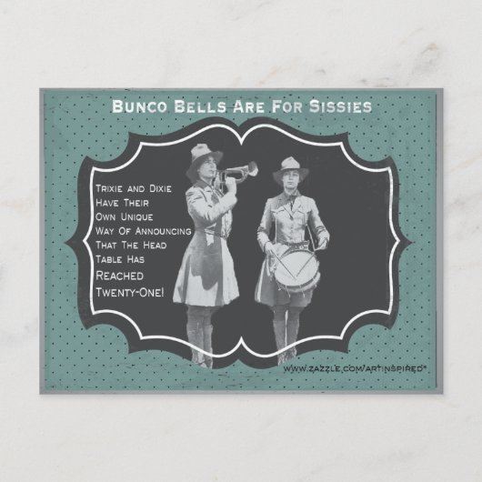 Invitation Carte Postale Bunco Les cloches Sont Pour Sissies Bunco Invitati (Devant)