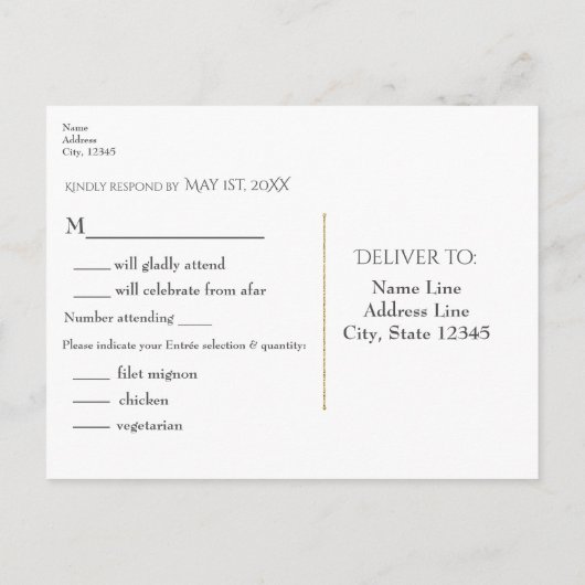 Invitation Carte Postale Burlap rustique et mariage élégant en dentelle RSV (Dos)