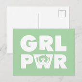 Invitation Carte Postale Buttercup : Girl power (Devant / Derrière)
