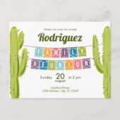 Invitation Carte Postale Cactus et Papel Picado Garland Texas (Devant)