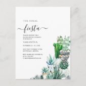 Invitation Carte Postale Cactus Green Bachelorette Week-end (Devant)