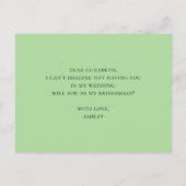 Invitation Carte Postale Cactus serez-vous ma demoiselle d'honneur. Cactus (Dos)