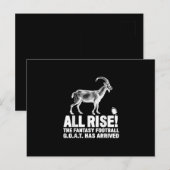 Invitation Carte Postale Cadeau de la chèvre de football fantastique champi (Devant / Derrière)