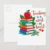 Invitation Carte Postale Cadeau pour Enseignant | Enseigner est une affaire (Devant / Derrière)