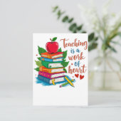 Invitation Carte Postale Cadeau pour Enseignant | Enseigner est une affaire (Debout devant)