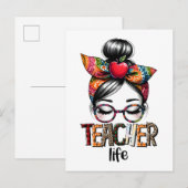 Invitation Carte Postale Cadeau pour Enseignant | Vie d'Enseignant (Devant / Derrière)
