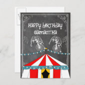 Invitation Carte Postale Cadeaux de cirque (Devant / Derrière)