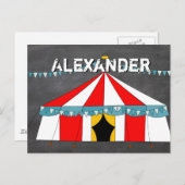 Invitation Carte Postale Cadeaux de cirque (Devant / Derrière)