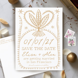 Invitation Carte Postale Cadre Boho Whimsical Élégant ENREGISTRER LA DATE P