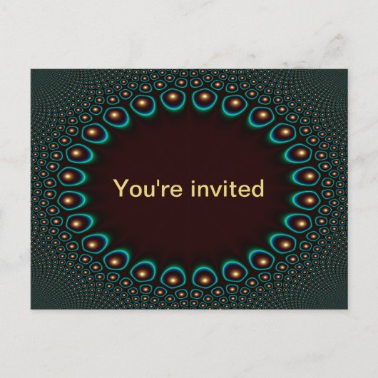 Invitation Carte Postale Cadre circulaire en 24 points (Devant)