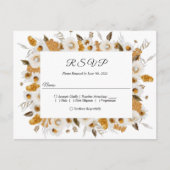 Invitation Carte Postale Cadre floral à l'aquarelle jaune et blanc d'automn (Devant)