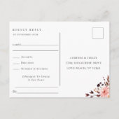 Invitation Carte Postale Cadre rustique d'automne Mariage RSVP Demande de c (Dos)