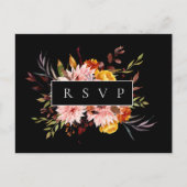 Invitation Carte Postale Cadre rustique d'automne Mariage RSVP Demande de c (Devant)