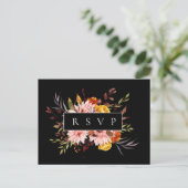 Invitation Carte Postale Cadre rustique d'automne Mariage RSVP Demande de c (Debout devant)
