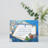 Invitation Carte Postale Cadres d'or géométrique Thanksgiving (Debout devant)