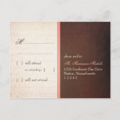 Invitation Carte Postale Cage d'oiseaux fantaisie - Chocolat et mariage ros (Dos)