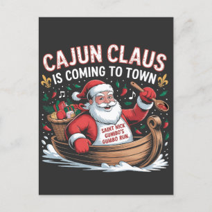 Invitation Carte Postale Cajun Clause arrive en ville pour Noël Krampus 