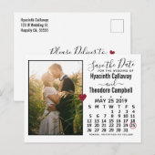 Invitation Carte Postale Calendrier de photo de sauvegarde de mariage mai 2 (Devant / Derrière)