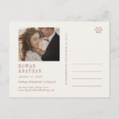 Invitation Carte Postale Calendrier de rouille en terre cuite moderne chic  (Dos)