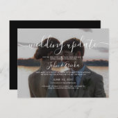 Invitation Carte Postale Calligraphie de texte moderne Photo de mariage mis (Devant / Derrière)