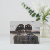 Invitation Carte Postale Calligraphie de texte moderne Photo de mariage mis (Debout devant)