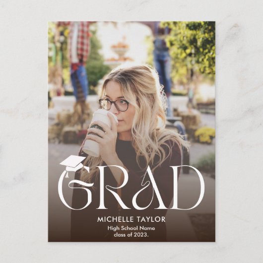 Invitation Carte Postale Calligraphie Décontractée moderne Deux photos Dipl (Devant)