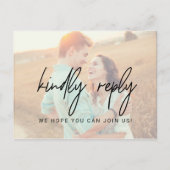 Invitation Carte Postale Calligraphie lunaire | Chanson de photo déchargée (Devant)