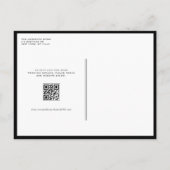 Invitation Carte Postale Calligraphie lunaire Mariage noir QR Code (Dos)