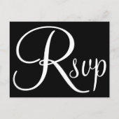 Invitation Carte Postale Calligraphie noir et blanc RSVP (Devant)