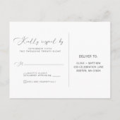 Invitation Carte Postale Calligraphie noir et blanc simple et moderne RSVP (Dos)