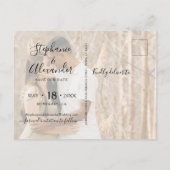 Invitation Carte Postale Calligraphie Photo Collage Enregistrer La Date Inv (Dos)